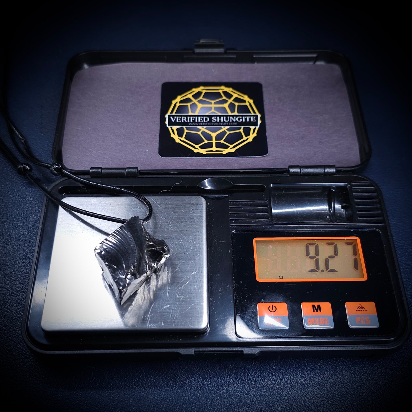 ECN0927 - 9.27g ELITE RAW TYPE 1 SHUNGITE PENDANT NECKLACE