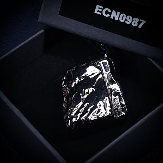 ECN0987 - 9.87g ELITE RAW TYPE 1 SHUNGITE PENDANT NECKLACE