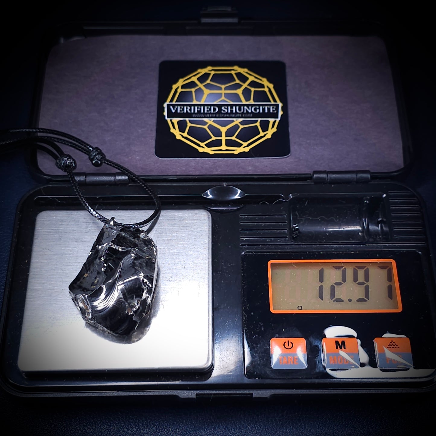 ECN1297 - 12.97g ELITE RAW TYPE 1 SHUNGITE PENDANT NECKLACE