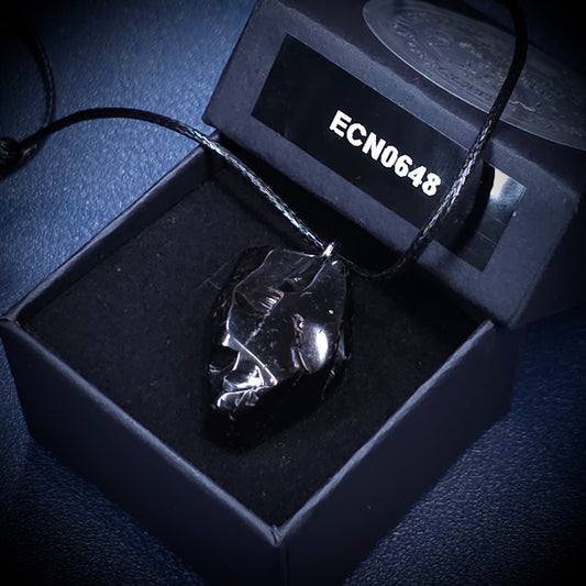ECN 0648 - 6.48g ELITE RAW TYPE 1 SHUNGITE PENDANT NECKLACE