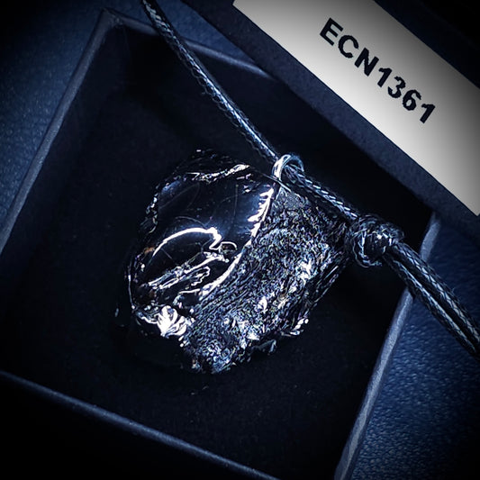 ECN 1361 - 13.61g ELITE RAW TYPE 1 SHUNGITE PENDANT NECKLACE