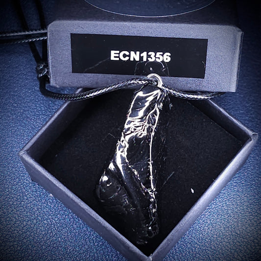 ECN1356 - 13.56g ELITE RAW TYPE 1 SHUNGITE PENDANT NECKLACE