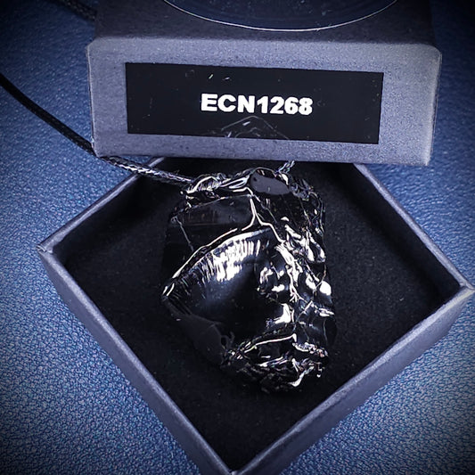 ECN1268 - 12.68g ELITE RAW TYPE 1 SHUNGITE PENDANT NECKLACE