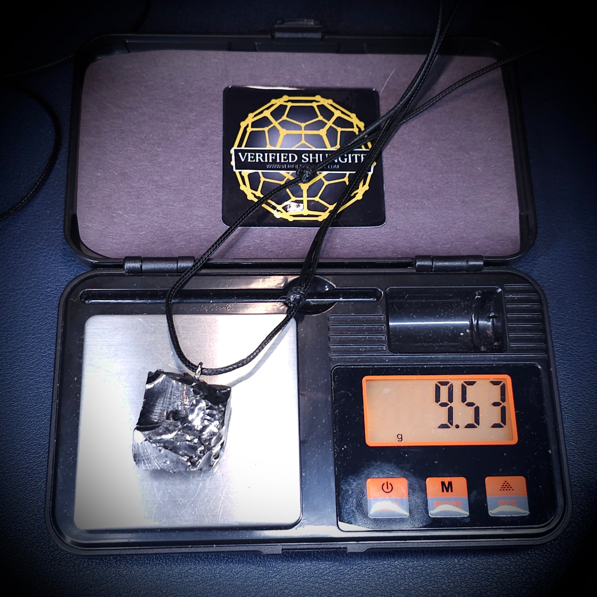 ECN 0953 - 9.53g ELITE RAW TYPE 1 SHUNGITE PENDANT NECKLACE