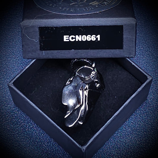 ECN 0661 - 6.61g ELITE RAW TYPE 1 SHUNGITE PENDANT NECKLACE