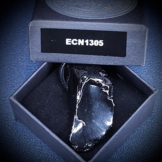 ECN 1305 - 13.05g ELITE RAW TYPE 1 SHUNGITE PENDANT NECKLACE