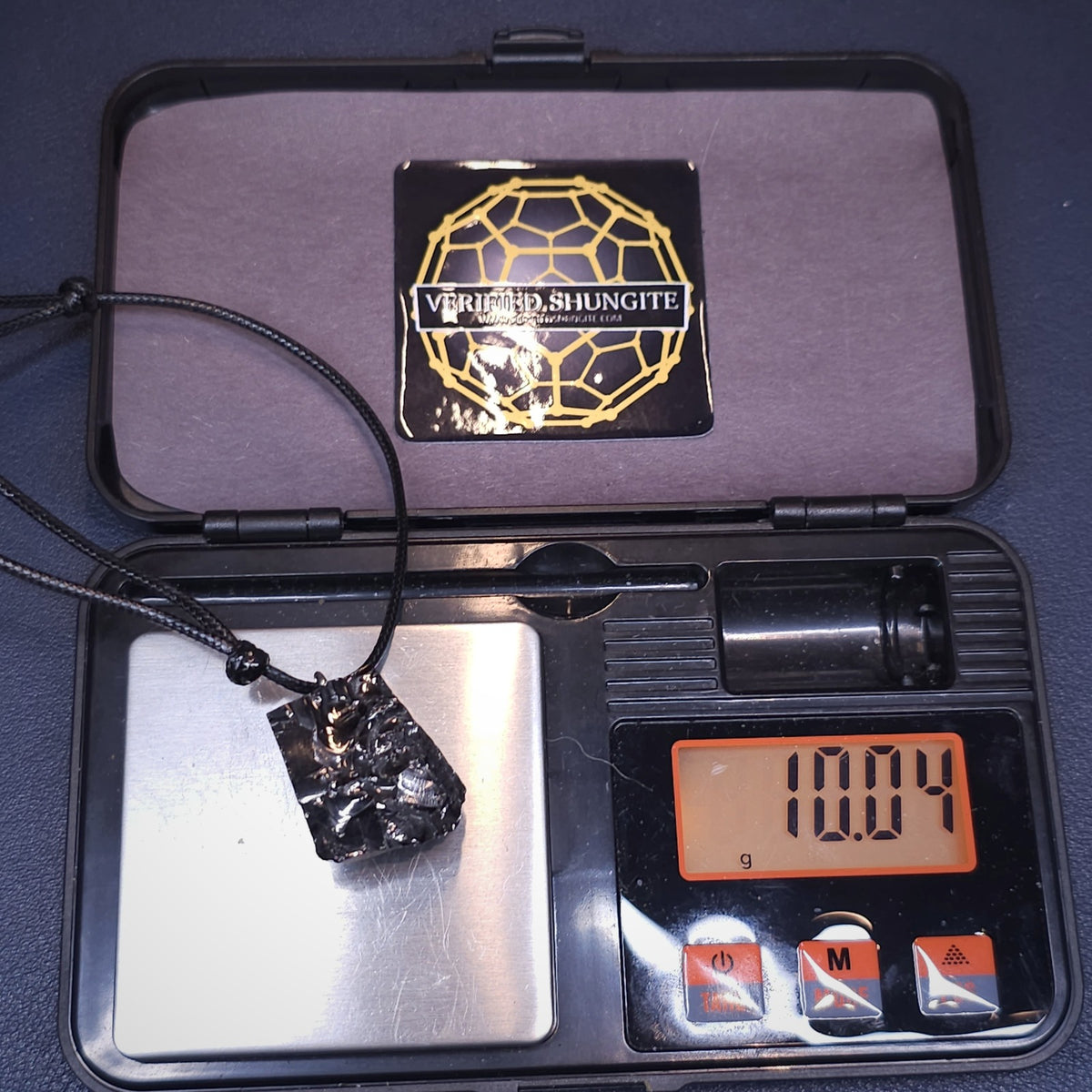 ECN 1004 - 10.04g ELITE RAW TYPE 1 SHUNGITE PENDANT NECKLACE