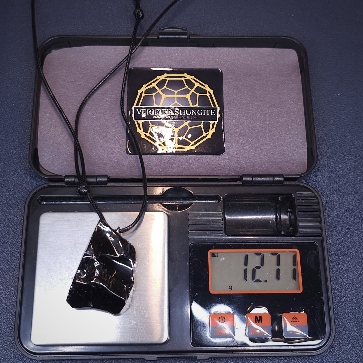 ECN 1271 - 12.71g ELITE RAW TYPE 1 SHUNGITE PENDANT NECKLACE