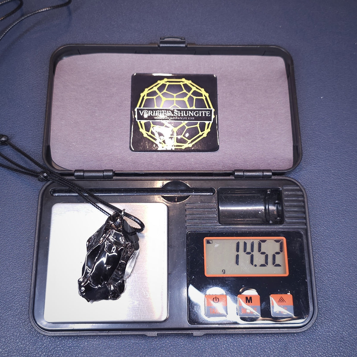 ECN 1452 - 14.52g ELITE RAW TYPE 1 SHUNGITE PENDANT NECKLACE