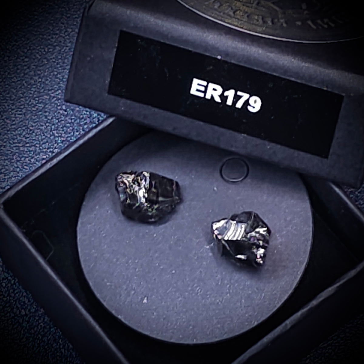ER179 genuine Type 1 raw shungite earrings