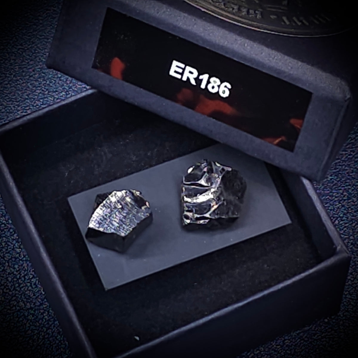 ER186 genuine Type 1 raw shungite earrings