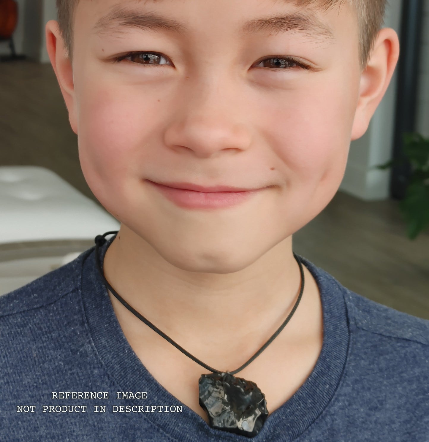 ECN0713-7.13g ELITE RAW TYPE 1 SHUNGITE PENDANT NECKLACE