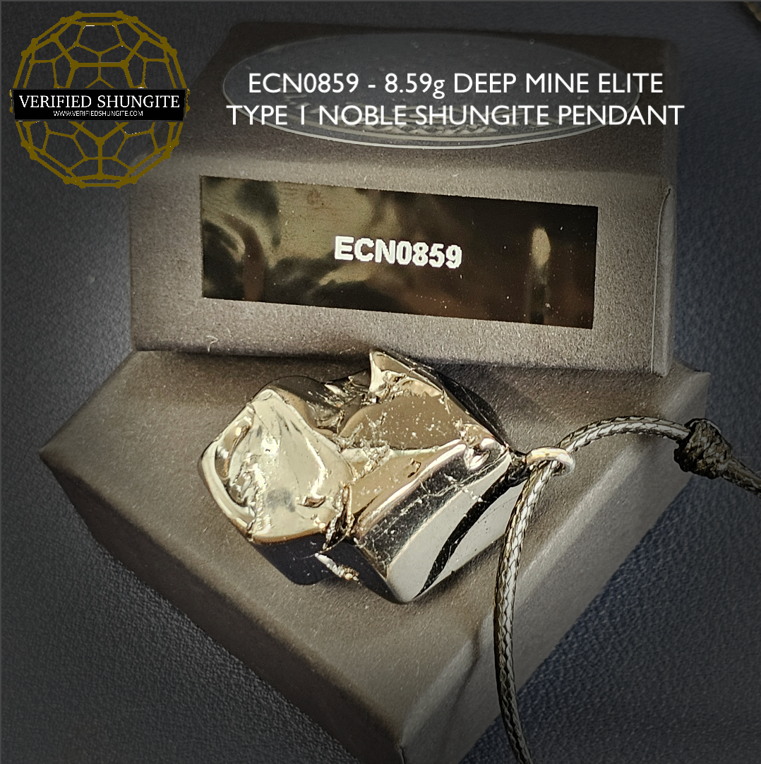 ECN1104 - 11.04g ELITE RAW TYPE 1 SHUNGITE PENDANT NECKLACE
