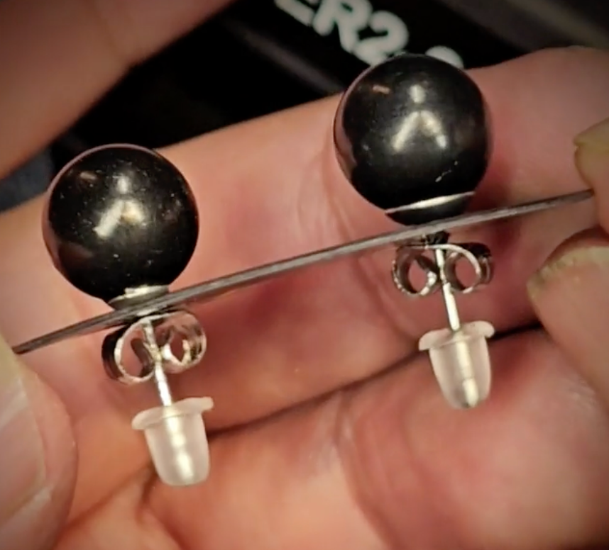 ER2-340 -  Type 2 Shungite Pearl Earrings Set