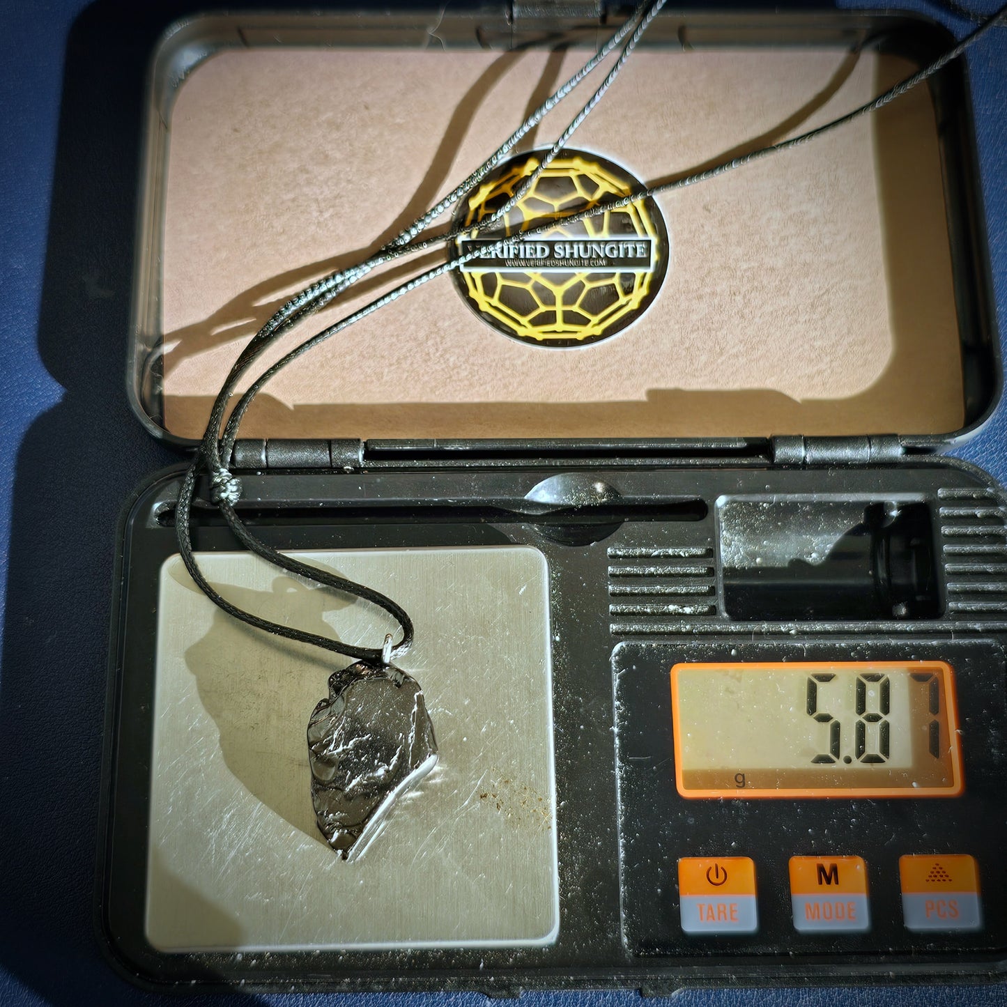 ECN0587  = 5.87g DEEP MINE ELITE TYPE 1 NOBLE SHUNGITE PENDANT