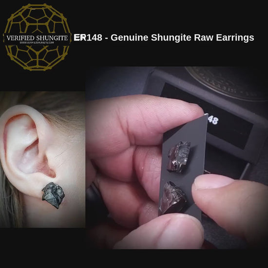ER148 genuine Type 1 raw shungite earrings