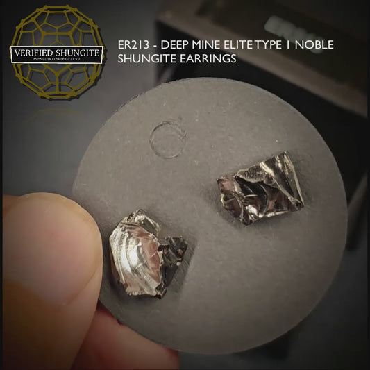 ER213  Type 1 Raw Shungite Earrings Set