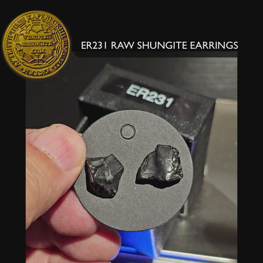 ER231 -  Type 1 Raw Shungite Earrings Set