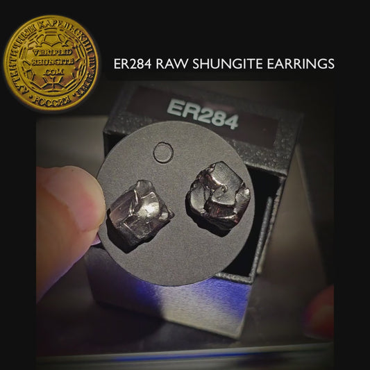 ER284 -  Type 1 Raw Shungite Earrings Set