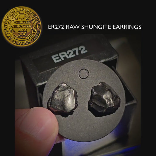 ER272 -  Type 1 Raw Shungite Earrings Set