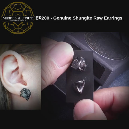 ER200 genuine Type 1 raw shungite earrings