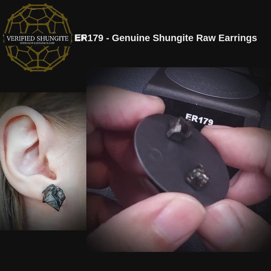 ER179 genuine Type 1 raw shungite earrings