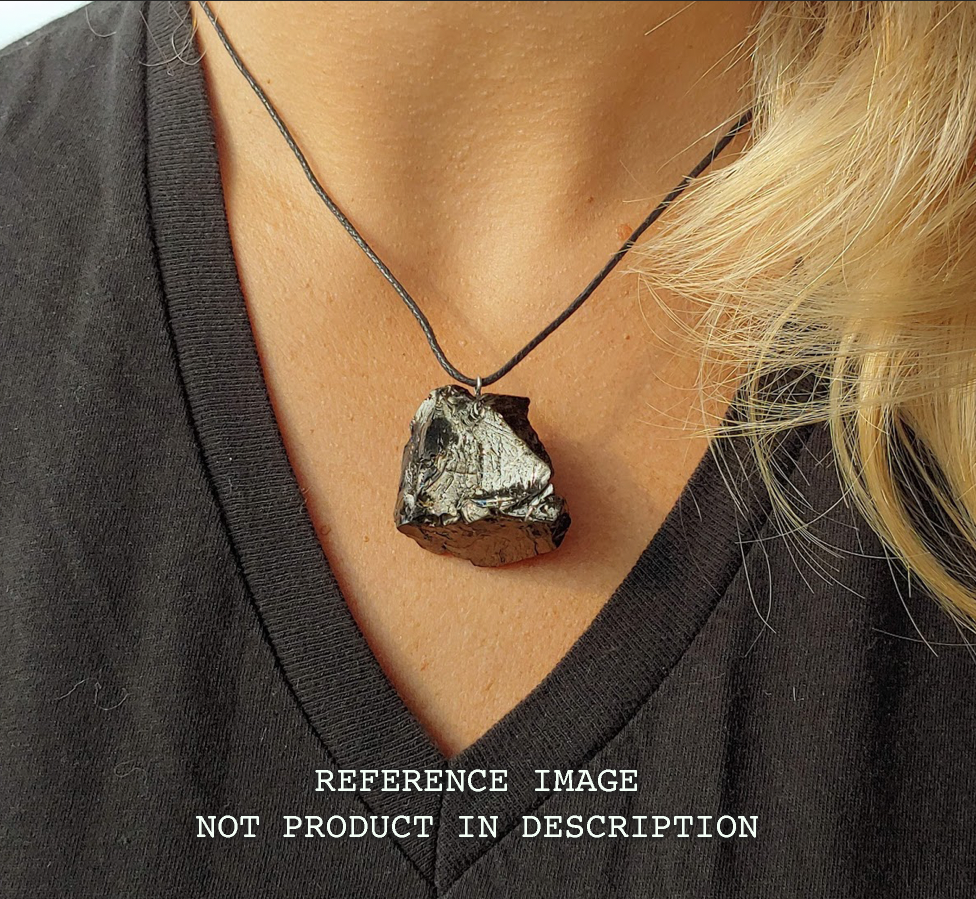 ECN0713-7.13g ELITE RAW TYPE 1 SHUNGITE PENDANT NECKLACE